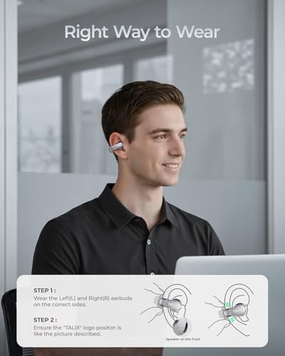 TALIX Open Ear Clip-On Wireless Bluetooth Earbuds AuraHalo G1, Gray | 4-Mic Clear Calls, Rich Bass, Roller-Inspired Design, Reduced Sound Leakage, IPX4 Water Resistant, Touch Control - color: Grey