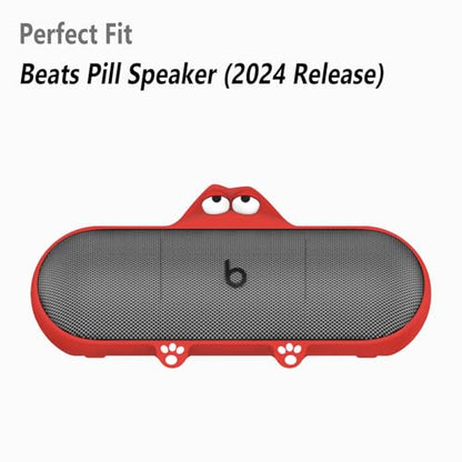 Geiomoo Silicone Case for Beats Pill (2024 Release) Speaker, Protective Portable Scratch Shock Resistant Cover (Red) - color: Red