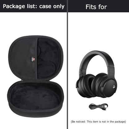 FBLFOBELI Hard Headphone Storage Case for Silensys E7 / PurelySound E7 / MOVSSOU E7 / COWIN E7 / Tapela E7 / Audonia E7 Active Noise Cancelling Bluetooth Headphones (Case Only) (Black) - color: Black
