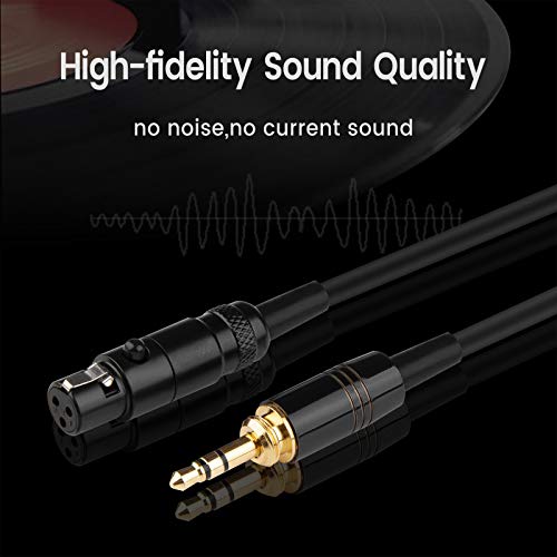 K702 Cable Coiled Aux Cord for AKG K240, Q701, K712, K240S, K141 Headphones | XLR Female to 3.5mm Male Audio Cable Wire with 6.35mm Adapter
