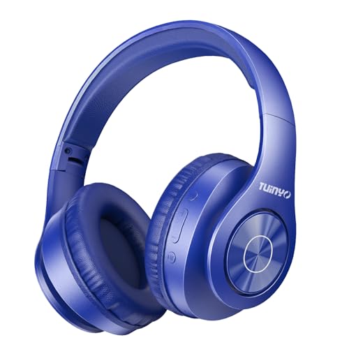 TUINYO Bluetooth Headphones Wireless Over Ear, Dark Blue - color: Dark blue
