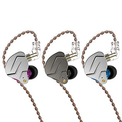 KZ ZSN Pro Dual Drivers 1BA 1DD in Ear Earphones HiFi Power Bass Earbuds Headphones High Clarity Sound Wired Earphones with Detachable Cable for Audiophile Musician - color: ZSN Pro-gray, size: With Mic