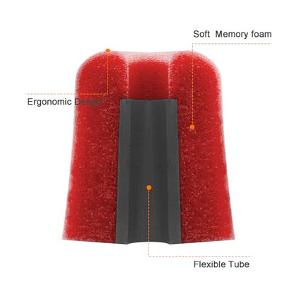 Klowcok Foam Replacement Ear Tips for Walker's, Westone, Shure, Plugfones | Earbuds Tips Compatible with Etymotic, Elgin, ISOtunes PRO Earbuds, IEM ear tips,Comfort Fit, 3Pairs (Assorted -S/M/L) Red