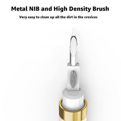 Dual-Brush Earbud Cleaning Pen | 4-in-1 Pro Kit for Precision & Durability, Tool Compatible with Airpods, Galaxy Buds, All Wireless Headsets -Gold - color: Gold