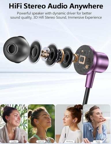 USB C Headphones for iPad A16 11 10 Noise Canceling In-Ear Wired Earbuds | Mic Volume Control Type C Earphone for iPhone 17 Pro Max 16e 16 15/Samsung S26 S25 S24 S23 Flip A17/Pixel 9 9a 10/Android