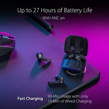 ASUS ROG CETRA True Wireless SPEEDNOVA Gaming Headset Wireless - Black | Dual-Mode (BT, 2.4GHz), Bone-Conduction AI Mic, Adaptive ANC, 46Hr Battery, for PC, PS5, PS4, Switch, Mobile, ROG Ally/X - color: Black, size: Cetra True WL (In-Ear)