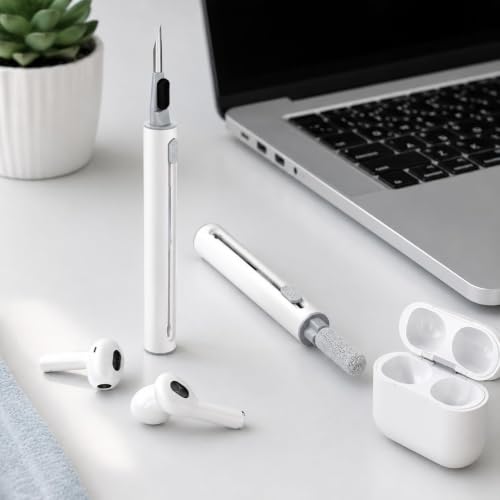 Airpod Cleaner Kit, Earbud Cleaning Kit for Airpods Pro 1 2 3,Multi-Function Cleaning Pen with Soft Brush Flocking Sponge, Suitable for Earbuds Case, iPhone Charger Port, Bluetooth Headset