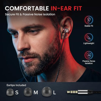 HIFI WALKER A2 3.5mm Wired Earbuds No Mic, in-Ear Headphones with 9.2mm Dynamic Driver, Hi-Fi Sound, Aluminum Alloy Shell, Noise-Isolating Earphones for MP3 Players, Laptop, PC and Tablet - size: 3.5mm No Mic