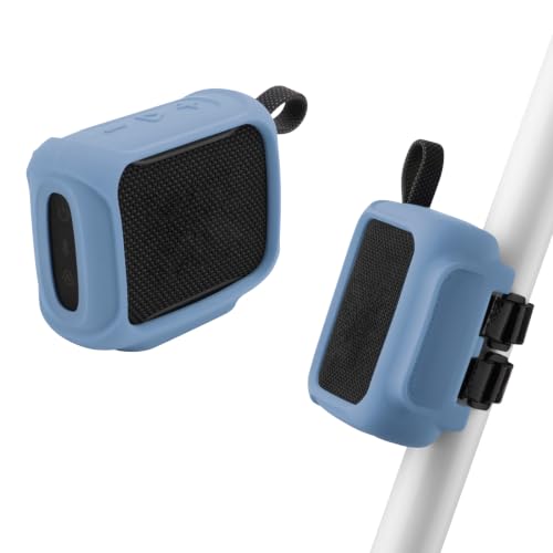 Silicone Case Cover for JBL Go 5 Portable Speaker (Pink Blue) | Travel Carrying Protective Pouch with Attach Straps for Bike Golf Cart Scooter - color: Pink Blue