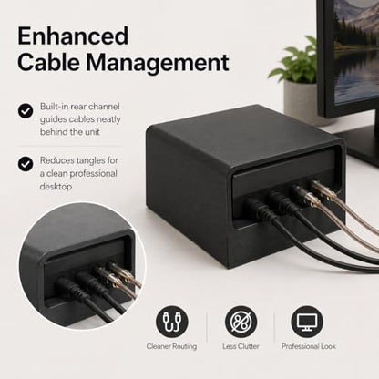 Desktop Stand for Fosi Audio K5 Pro DAC Amplifier – Vertical Space-Saving Holder | Stable Non-Slip Base | Easy Access Cable Management | Home Studio Audio Equipment