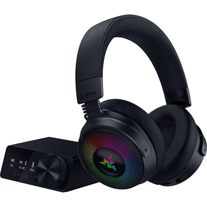 Razer Kraken V4 Pro Wireless Gaming Headset w/OLED Control Hub | HD Haptics, 2.4GHz Wireless, Bluetooth, USB, 3.5 mm, Super Wideband Mic