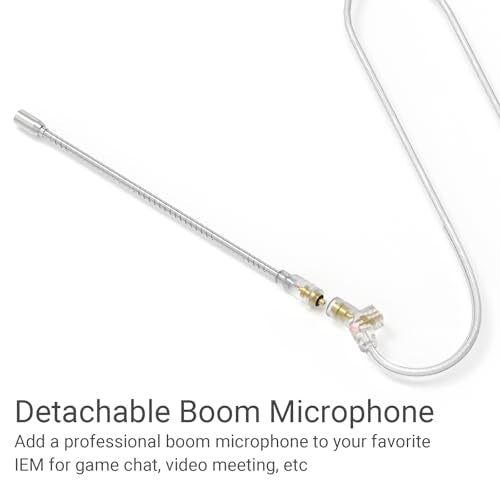 USB Type C 2-Pin 0.78mm IEM Cable with Microphone, Silver Plated OFC Wires Replacement Cable with Detachable Boom MIC for Wan'er S.G, ZS10 Pro, ZS10 Pro X, ZSN PRO, ZSX, 4 Feet - style: USB C
