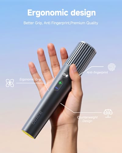 Ikarao Wireless Karaoke Microphone, UV Self-Cleaning Case, 2 Mics for JBL - color: Black