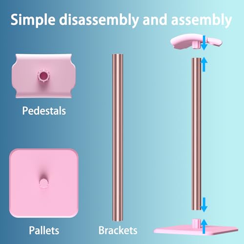 Headphone Stand - Headset Stand with Aluminum Hanger (Pink) | Headphone Holder for AirPods Max, Sony, Bose, Beats and More - color: Pink
