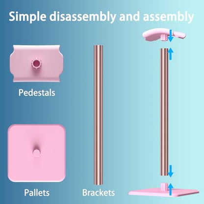 Headphone Stand - Headset Stand with Aluminum Hanger (Pink) | Headphone Holder for AirPods Max, Sony, Bose, Beats and More - color: Pink