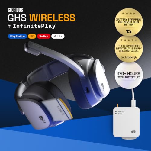 GLORIOUS GHS Wireless InfinitePlay - Gaming Headset - PC, PS5, PS4 - White - color: White, size: One Size - GHS Wireless