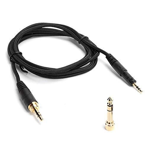Replacement Coiled Audio Cable for ATHM50x M40x Headphones, 3.5mm Wired Aux Cord with 6.35mm Adapter, OFC Copper for Enhanced Bass & Clarity