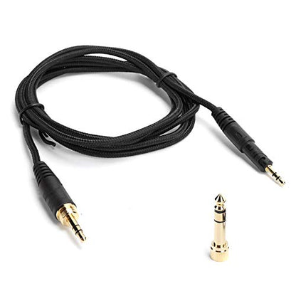 Replacement Coiled Audio Cable for ATHM50x M40x Headphones, 3.5mm Wired Aux Cord with 6.35mm Adapter, OFC Copper for Enhanced Bass & Clarity