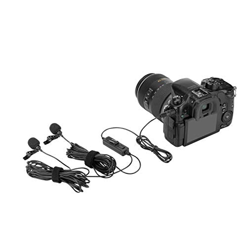 Saramonic LavMicro 2M | Dual Lavalier Microphones for Cameras, Smartphones, Tablets, Recorders, Mixers, & More - size: 2x 3.5mm TRS/TRRS Output