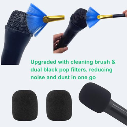 Wireless Microphone Case for JBL Dual System - Hard EVA Waterproof Storage, Includes Cleaning Brush + 2 Foam Windscreens, Fits 2 Mics, Receiver & Accessories (Box Only)
