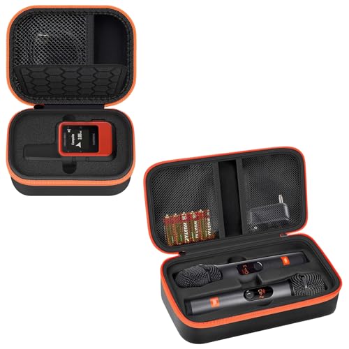 Black Case for JBL Wireless Two Microphone System & Portable Satellite Communicator Storage Bag with Accessories