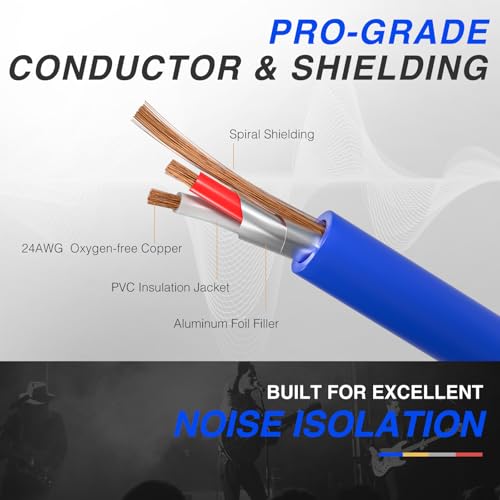 Phenyx Pro 4-Channel 1/4-Inch TRS Snake Cable 10 ft PCBL-QR4IN1-10 | 4-in-1 Color-Coded Design, 24 AWG OFC Copper, Balanced TRS to TRS, Guitar, Bass, Amp - size: 10 Feet