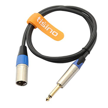 Tisino 1/4" to XLR Male Mono Cable Unbalanced Quarter inch to XLR Male Microphone Cable for Connecting Instruments to Mixers, 3.3ft - size: 3 feet