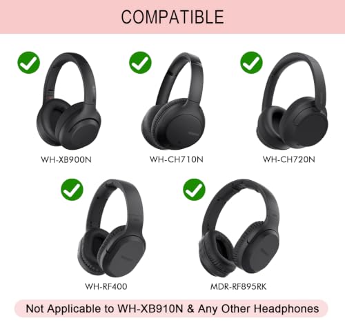 GVOEARS Ear Pads for Sony WH-XB900N / WH-CH710N / WH-CH720N - Pink - color: Pink