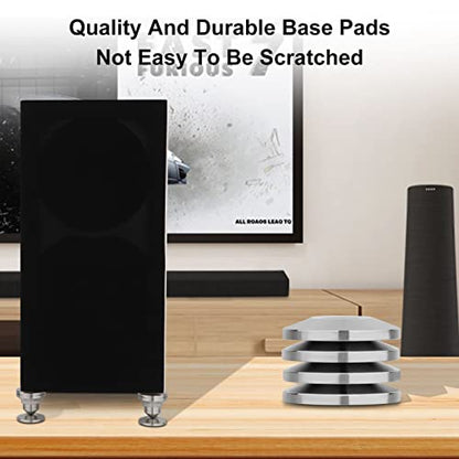 Preffair 4Pcs Stainless Steel Audio Speaker Spike Pads Mats Speaker Isolation Stand Feet Cone Shock Floor Protector Base for HiFi Turntable Subwoofer Loudspeaker Amplifier CD DVD Player - color: Stainless Steel