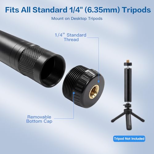 ZealSound Handheld Interview Microphone Adapter, Wireless Lavalier Transmitter Handle with Flag, Furry Windscreen & Foam, Compatible with DJI Mic Mini/Mic 2/3, Rode Wireless GO 2/3, Hollyland, BOYA - size: 9.53inch