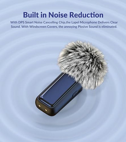 NPTCL 2 in 1 Wireless Lavalier Lapel Microphone for iPhone iPad Android