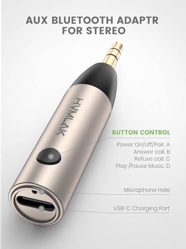 HVMLAK Link280 Bluetooth 5.4 Aux Car Audio Adapter Receiver, 1 Pack - color: Silver