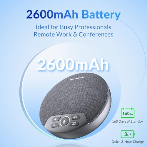 FreeChat Speakerphone, Conference Speaker with 4 Mics, 360° Enhanced Voice Pickup | AI Noise Reduction, AI Echo Cancellation, Auto Volume Balance, Plug & Daisy Chain, Full-Duplex Calling - color: Supports 2-Unit Daisy-Chaining