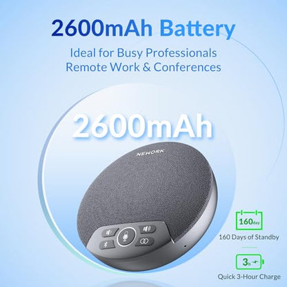 FreeChat Speakerphone, Conference Speaker with 4 Mics, 360° Enhanced Voice Pickup | AI Noise Reduction, AI Echo Cancellation, Auto Volume Balance, Plug & Daisy Chain, Full-Duplex Calling - color: Supports 2-Unit Daisy-Chaining