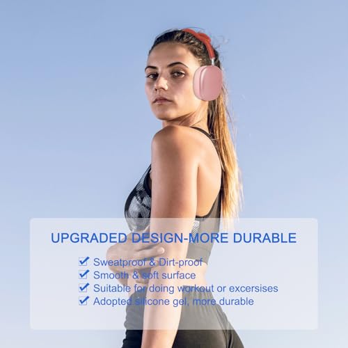 Replacement Ear Cushions for AirPods Max 1 & 2 Generation Apple Headphones | Upgraded Ear Pads APM Cups Cover for Workout with Silicone Gel (Pink) - color: Pink