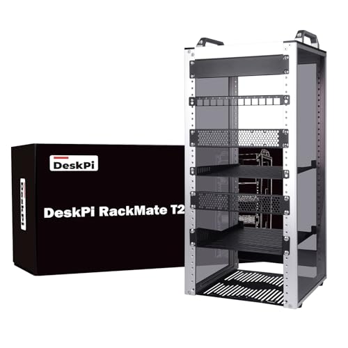 GeeekPi 12U Network Rack, 10 inch Mini Server Rack for Network, Servers, Audio, and Video Equipment, DeskPi RackMate T2 Rackmount, 10.23 inch Depth - color: Silver