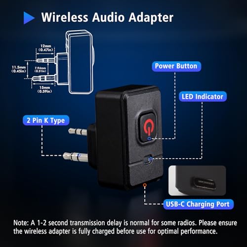 Walkie Talkie Wireless Handheld Speaker Mic, 2 Pin K-Connector Remote Shoulder Microphone Compatible with Baofeng UV-5R BF-F8HP UV-82 UV-82HP and Kenwood, TYT, BTECH Radios