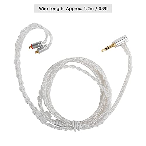 MMCX Earphone Cable Replacement Oxygen Free Copper Silver Plated Wire Balanced Sound for SE215 SE535 SE846 UE900 Headphones 3.5mm Audio Interface 1.2m Length (Transparent 3.5 three-dimensional) - color: Transparent 3.5 three-dimensional