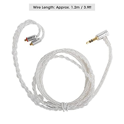 MMCX Earphone Cable Replacement Oxygen Free Copper Silver Plated Wire Balanced Sound for SE215 SE535 SE846 UE900 Headphones 3.5mm Audio Interface 1.2m Length (Transparent 3.5 three-dimensional) - color: Transparent 3.5 three-dimensional