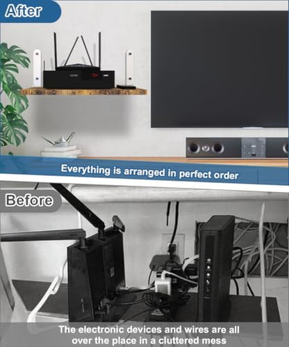 Wall-Mounted Projector Shelf, Wooden Media Holder Holds Up to 24 lbs, Floating Entertainment Shelves Furniture for Cable Box, WiFi Router, TV Box, Game Console, DVD Player, White - color: White