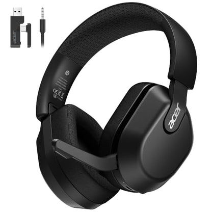Acer Wireless Gaming Headset for PS5, PS4, PC, Switch, 2.4GHz & Bluetooth 6.0 Gaming Headphone with Flip-to-Mute Mic, Lightweight Glasses-Friendly, 70H Battery - Black - color: Black