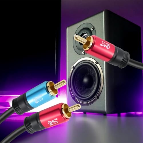 SHD RCA to 2RCA Subwoofer Cable Audio Cable 2RCA to 1RCA Bi-Directional RCA Y Adapter Premium Sound Quality Dual Shielded with Gold Plated Connectors-20Feet - size: 20Feet