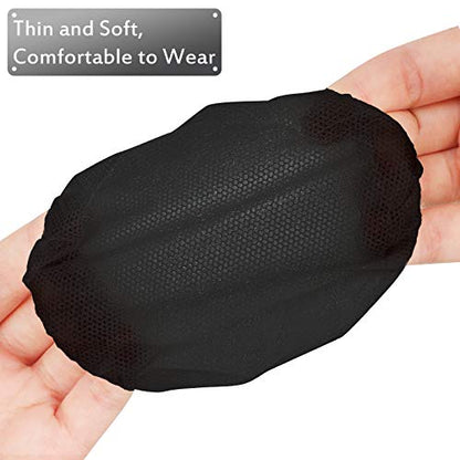 BBTO 300 Pieces Disposable Headphone Covers Non Woven Sanitary Fabric Headset Earphone Covers for Ear Pad Headphones(L-11 cm,Black) - color: Black, size: L-11 cm