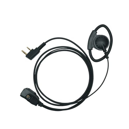 Walkie Talkie Earpiece with mic Ptt Headset Compatible with Walkie Talkie Brands Baofeng,Kenwood,Puxing,Wouxun 2 Way Radio 2 pin D Shape Accessories,2 Pack