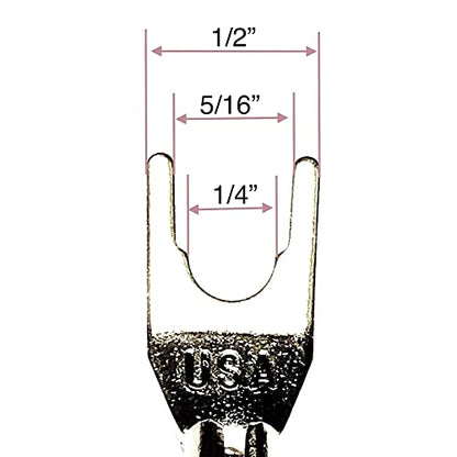 CNCESS Large Fork Speaker Cable Jumpers, 8 Inches | Fork Spade Plug To Spade Plug, 4 Pack, Premium, 8 Gauge