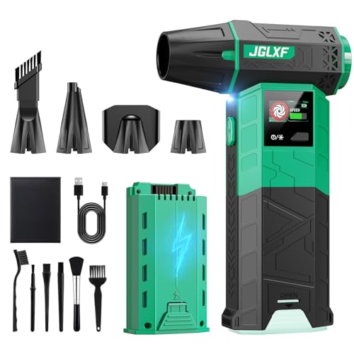Electric Air Duster Upgraded, 130000RPM Gear Adjustable Compressed Air Duster, 4000mAh Removable Battery, Cordless Air Blower Electric Cleaner Kit for PC/Keyboard/Car, Replaces Compressed Air Cans