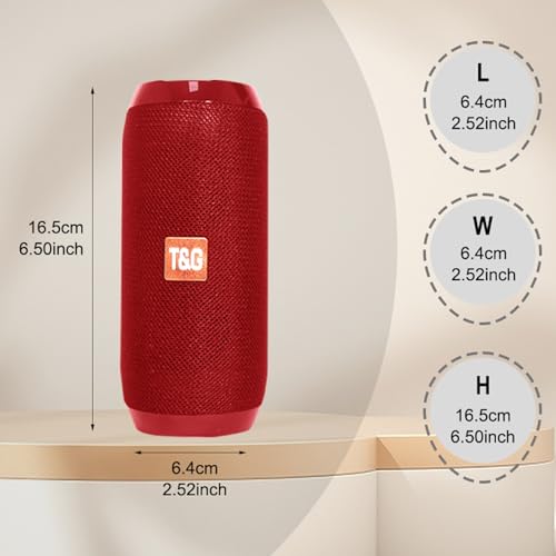 T&G TG Portable Bluetooth Speaker, IPX4 Waterproof Wireless Speaker, Red - color: Red