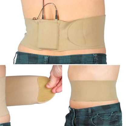 URSA Waist Strap - XL Waist (Beige) | Ultra Slim, Breathable & Stretchy Microphone Transmitter Straps, Compatible with Most Transmitter/Receivers - color: Beige, size: XL Waist - Big Pouch