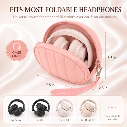 Soft-Touch Headphone Case for Sony, for JBL and for BERIBES-Pink - color: PINK
