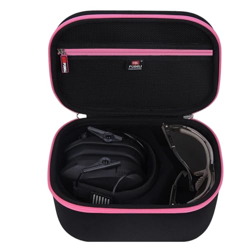 FBLFOBELI Hard Case for Walker's Razor Slim/Howard Leight Shooting Ear Protection Electronic Shooting Muffs Earmuff - color: Rose Red